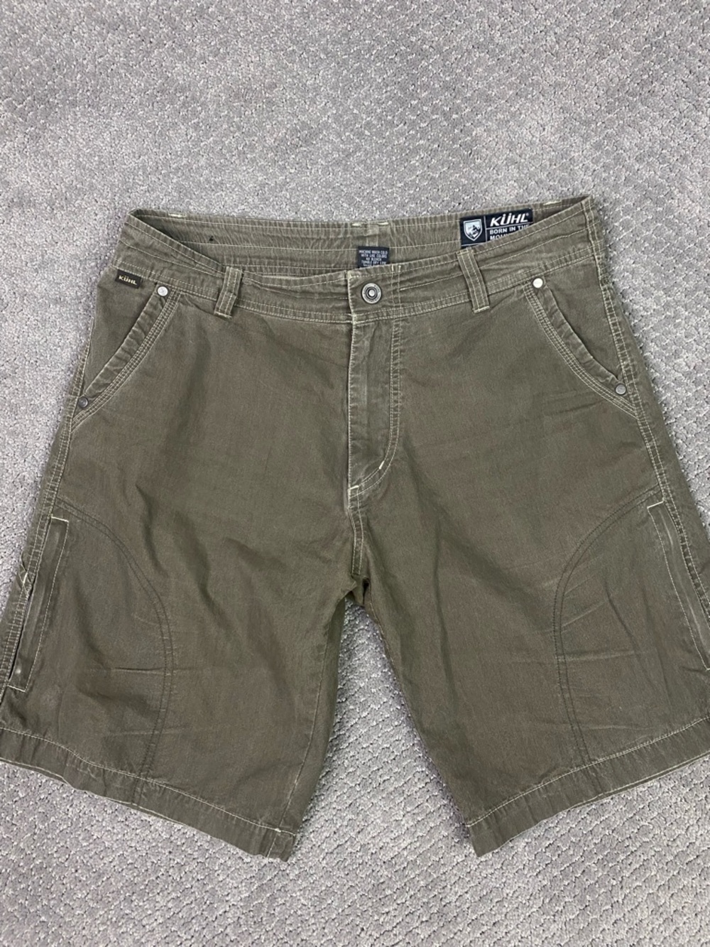 Kuhl Ramblr Shorts Men's 34 Olive Green Utility Hiking Outdoor Cargo 10"